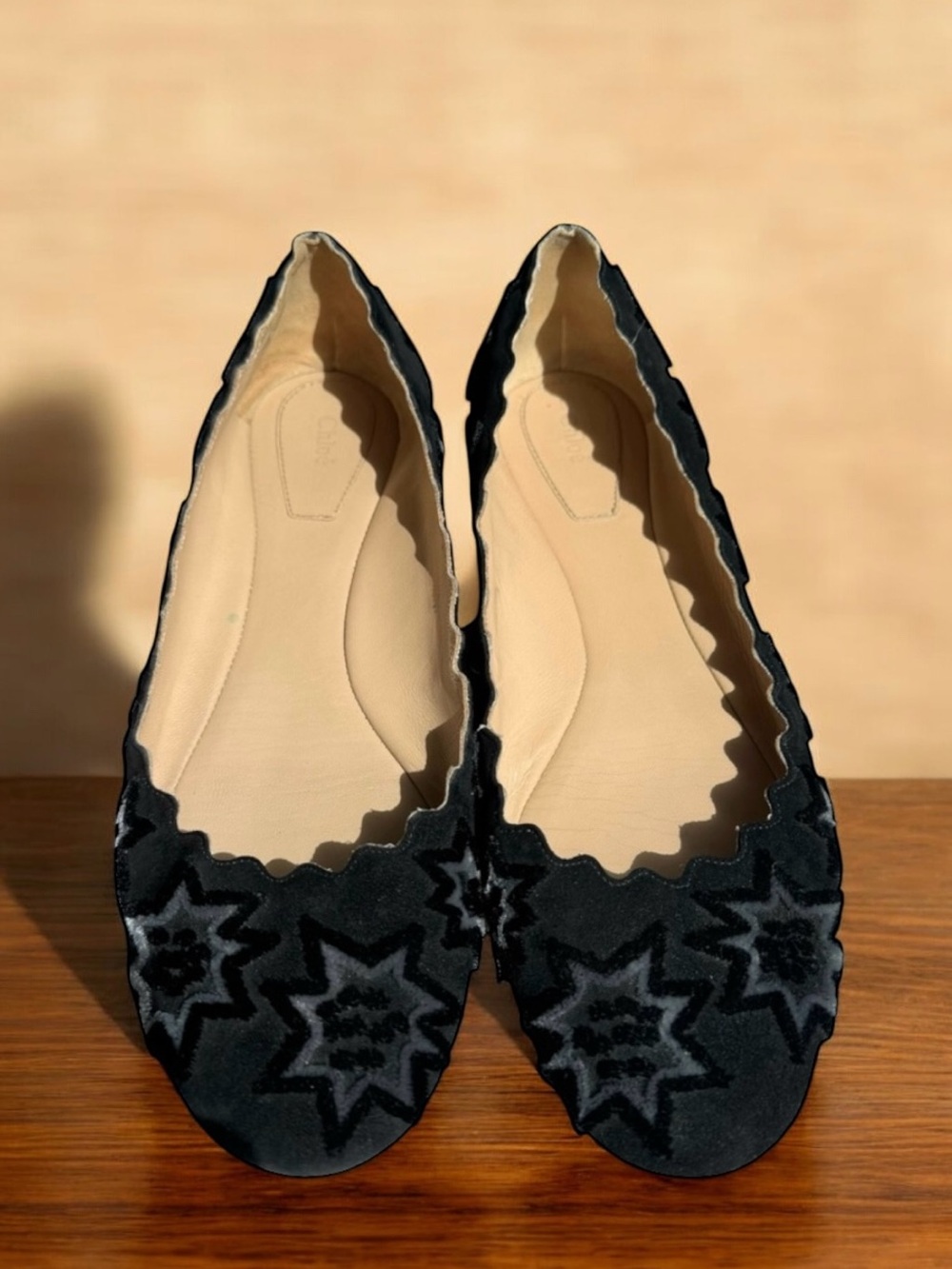 Chloe Lauren Flats Black Velvet
